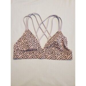 Victoria's Secret Pink Bralette Strappy Logo Sz Small